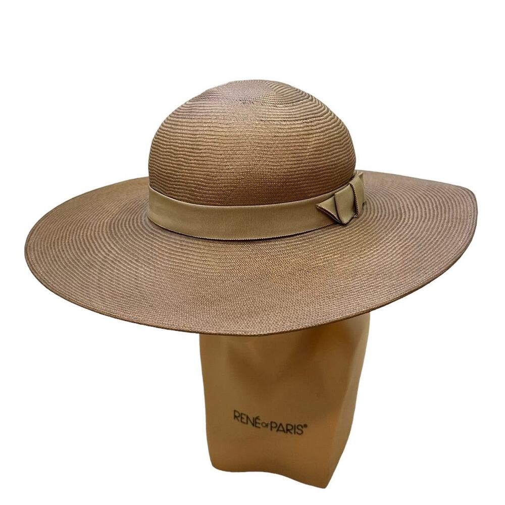 Vintage Frank Olive Saks Fifth Avenue Classic Straw Sun Hat One Size